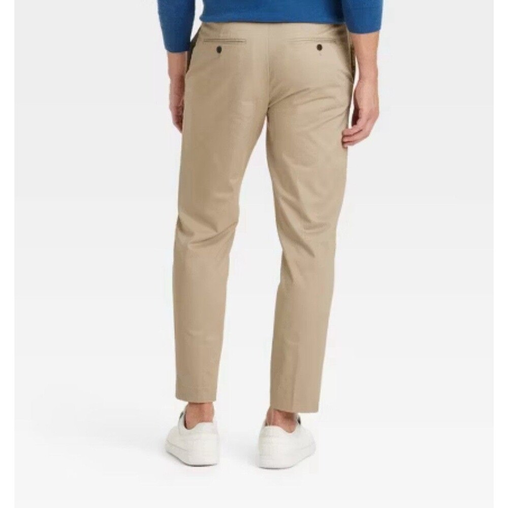 Men's Extended Tab Slim Fit Trousers Khaki - Goodfellow & Co - Size 34x32 NWT - Picture 2 of 4